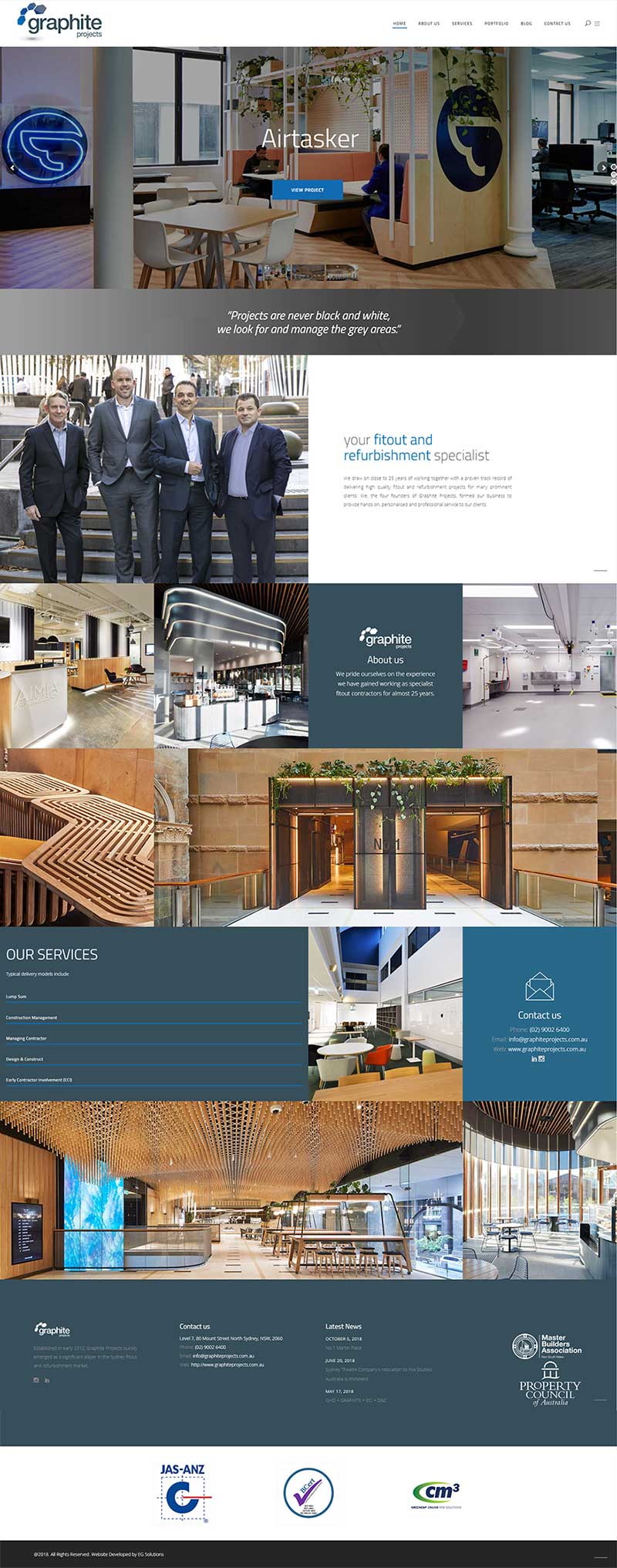 Graphite Projects - Homepage Design